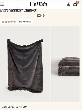 UnHide Marshmallow Blanket in Charcoal Gray